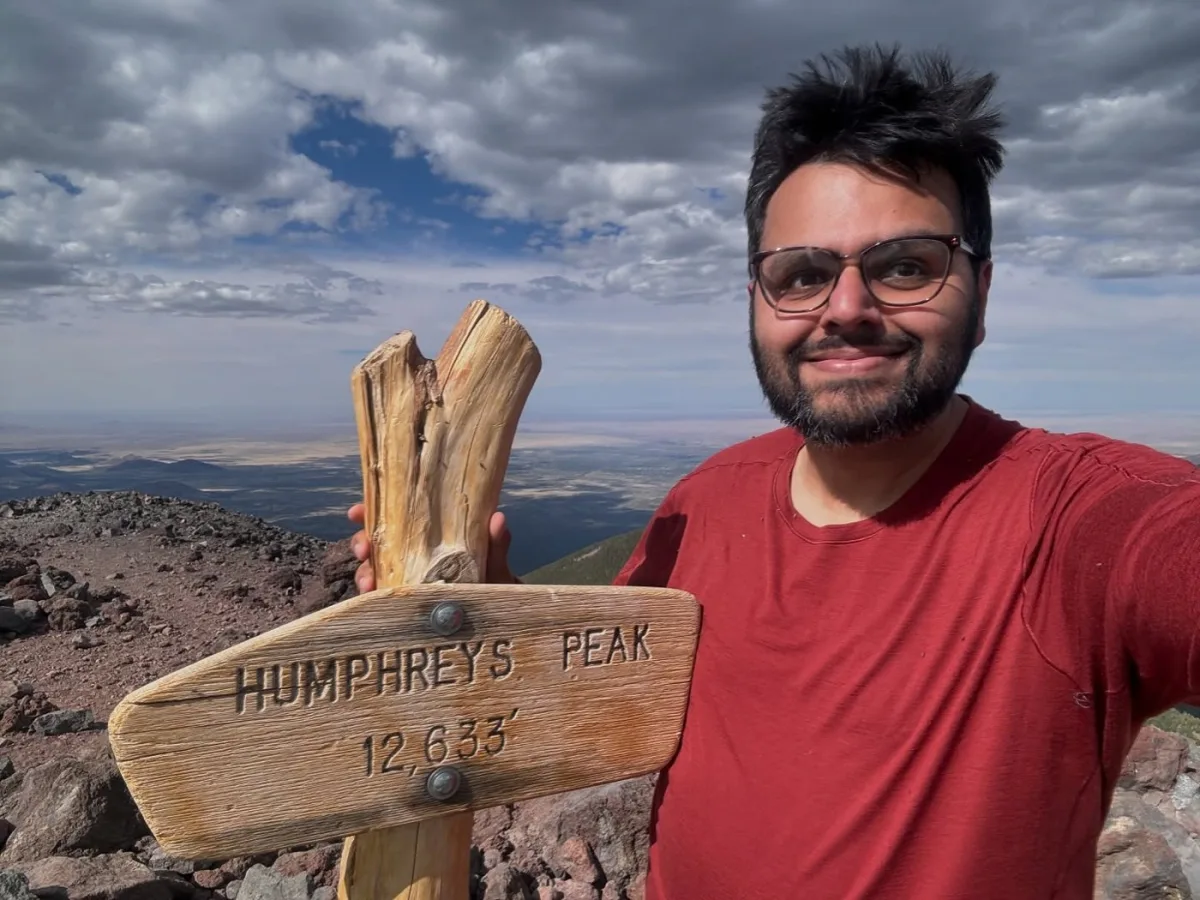 At the summit of Humphreys Peak.