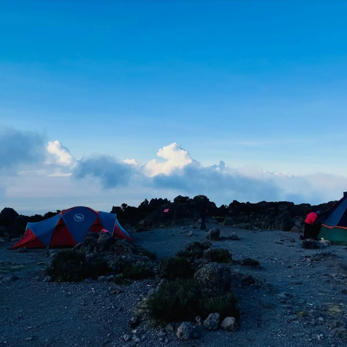 Camp above the clouds.